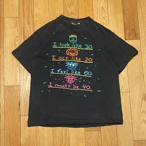 Black Kids Short Sleeve Graphic Tee - Playful Age Lines